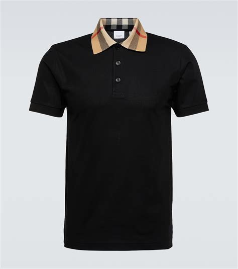 burberry polo carreaux|Polo en coton avec étiquette Check (Noir) .